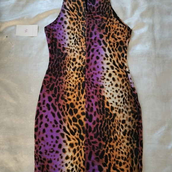 NWT Leopard Print Mini Dress - Picture 4 of 7